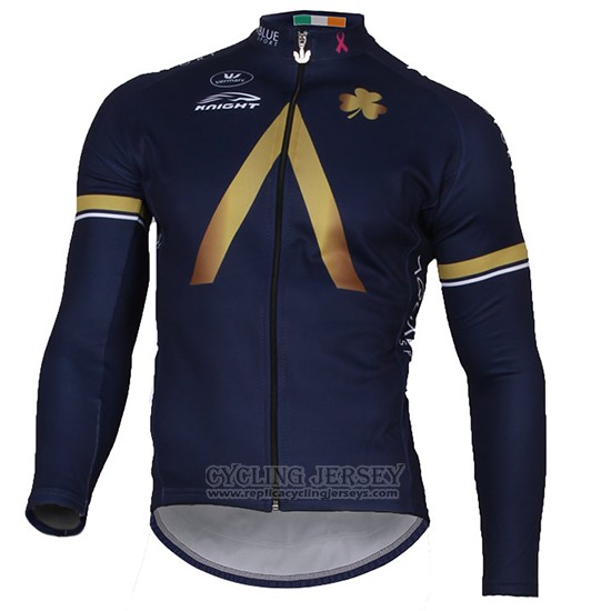 2017 Cycling Jersey Aqua Blue Sport Black Long Sleeve and Bib Tight